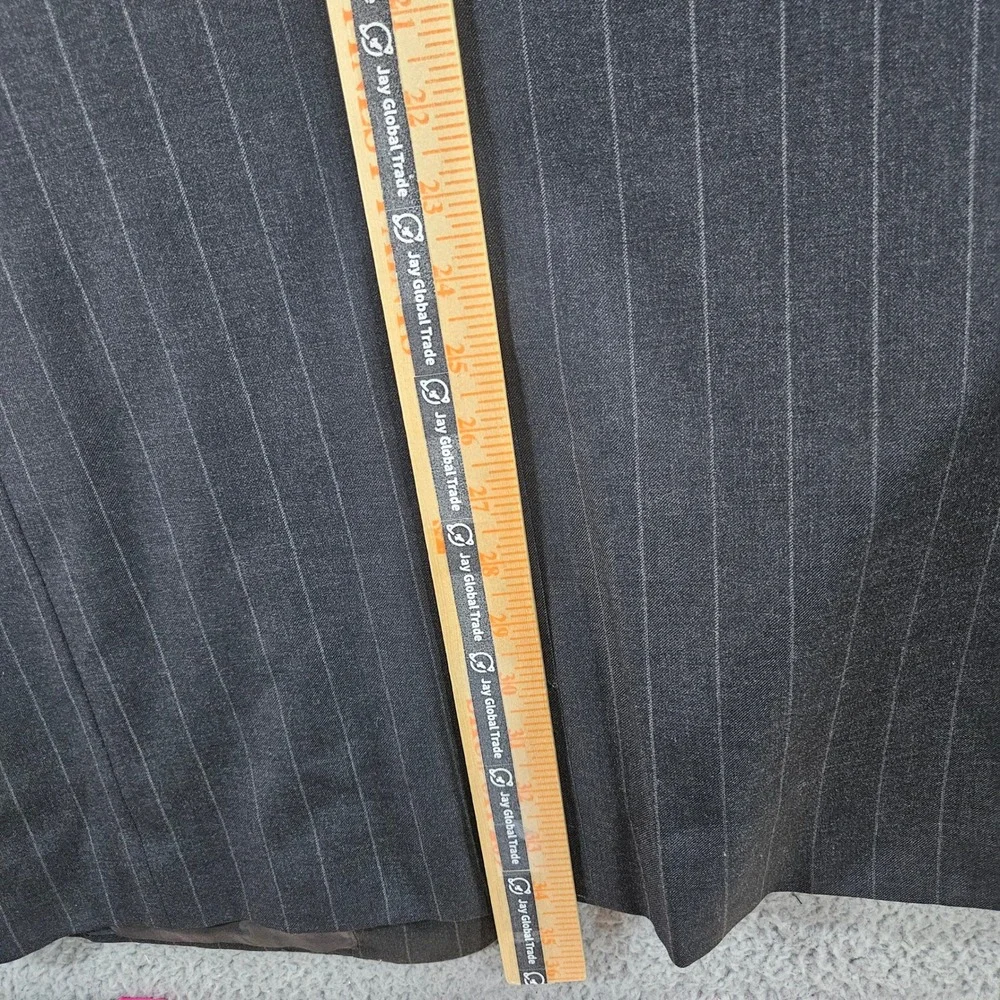 Canali Mens Pinstripe‎ Wool Suit Jacket Blazer Charcoal Grey 3 Button Italy 48R
